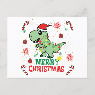 God jul Funny Santa Dinosaur Helg Vykort