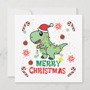 God jul Funny Santa Dinosaur Julkort