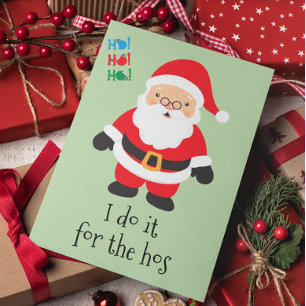 God jul Funny Santa gör det för värdskapet Helgkort