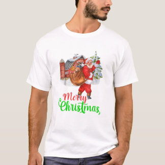 God jul Funny Santa T Shirt