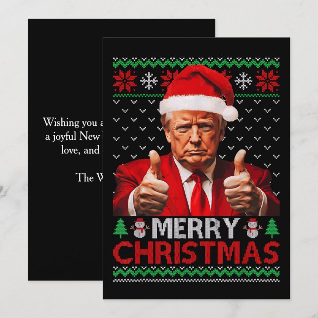 God jul Funny Trump Santa Hat Ugly Julafton Julkort (Fram/baksida)