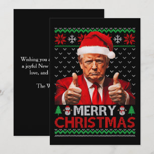God jul Funny Trump Santa Hat Ugly Julafton Julkort