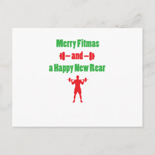 God jul, Fuuny Merry Fitmas och Lycklig New Rear Helg Vykort