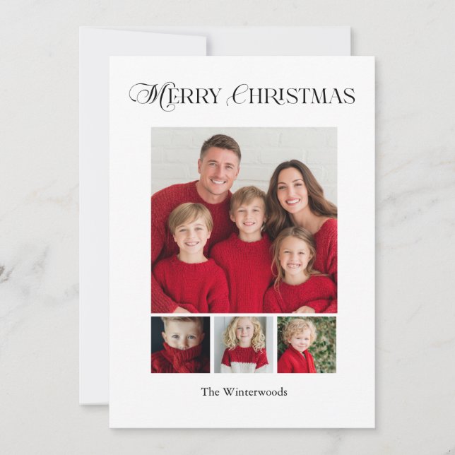 God Jul Fyra Foto Design Julkort (Framsida)