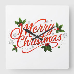 God Jul Fyrkantig Klocka