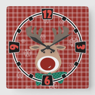 God jul! fyrkantig klocka