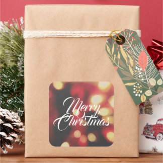 God jul fyrkantigt klistermärke