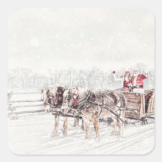 God jul fyrkantigt klistermärke (Framsida)