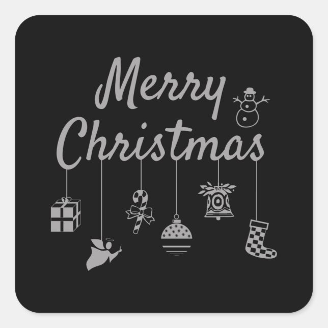 God jul fyrkantigt klistermärke (Framsida)