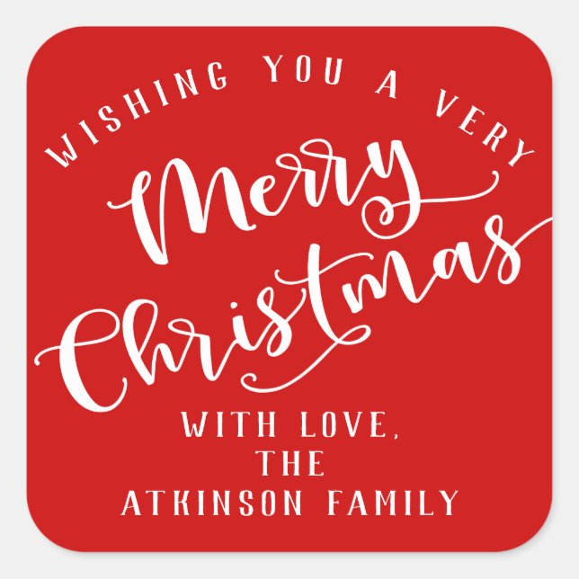 God jul fyrkantigt klistermärke (Framsida)