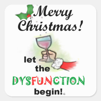 God jul! fyrkantigt klistermärke