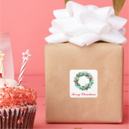 God jul fyrkantigt klistermärke