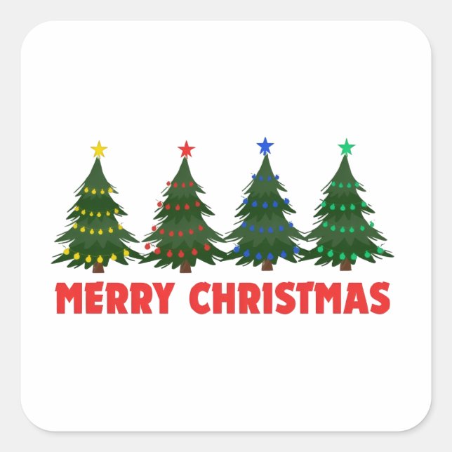 God Jul Fyrkantigt Klistermärke (Framsida)