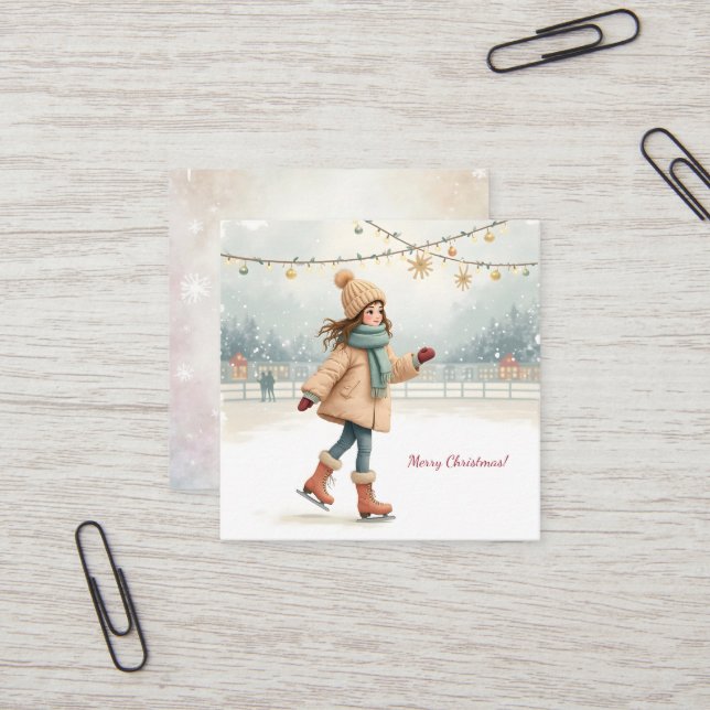 God jul! fyrkantigt visitkort (Fram/Back In Situ)