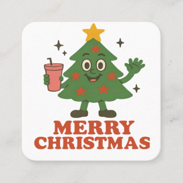 God Jul  Fyrkantigt Visitkort (Framsida)