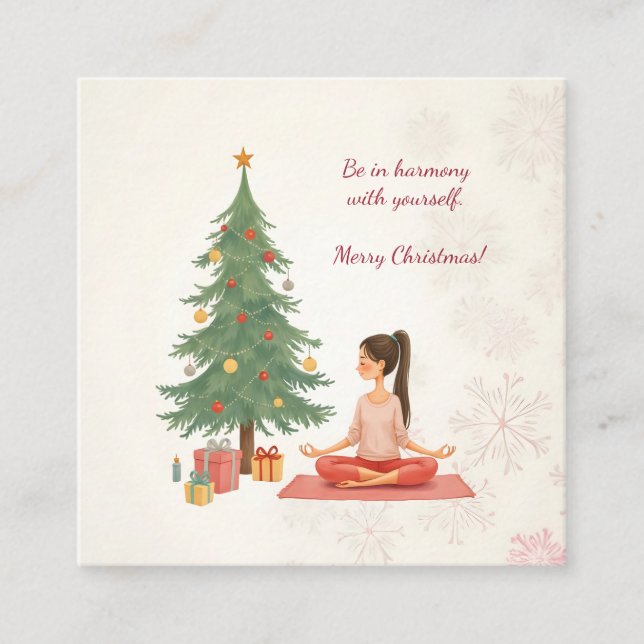 God jul! fyrkantigt visitkort (Framsida)