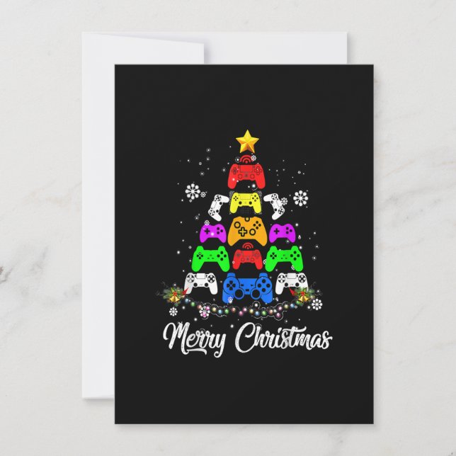 God jul Game Controller Träd Kid Vuxen Lig Inbjudningar (Framsida)