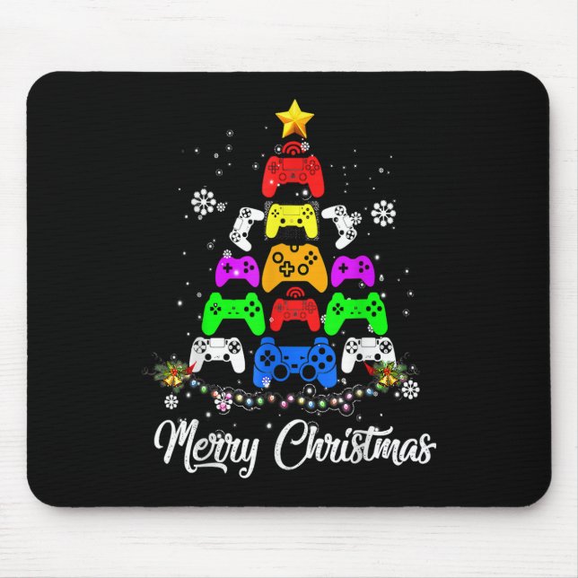 God jul Game Controller Träd Kid Vuxen Lig Musmatta (Framsidan)