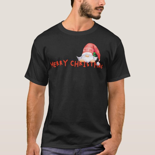 God jul Gamla Gnomes Jultomten T Shirt (Framsida)