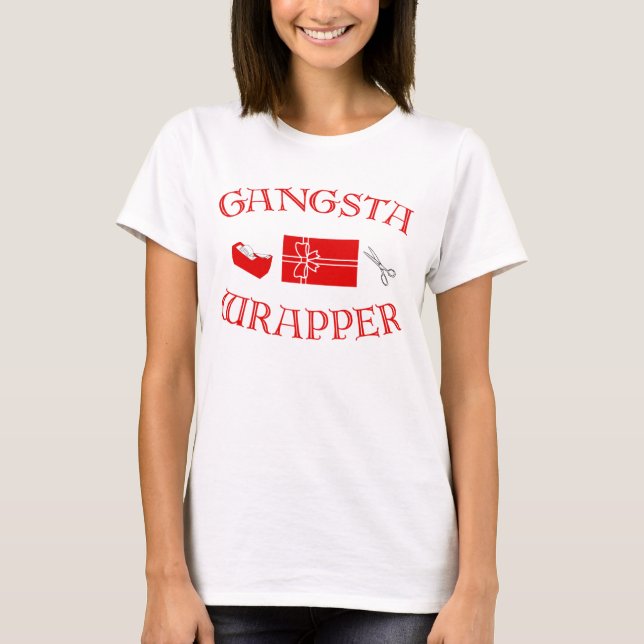 God jul Gangsta Gift Wrapper t-shirt (Framsida)