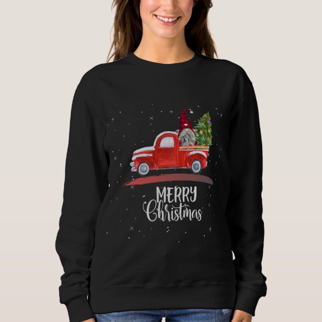 God jul Garden Gnome Red Lastbil T Shirt (Framsida)