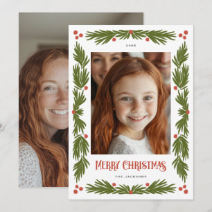 God jul Garland Gräns Helgdag Design Julkort