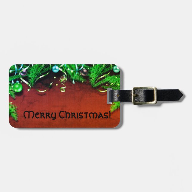 God jul Garland & jul Lökar Bagagebricka (Horisontell Framsida)