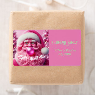 God jul Gay Retro Rosa Bubble Gum Anpassningsbar Fraktsedel