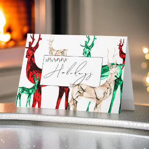 God jul Gemstone Crystal Reindeer Glad helg Kort