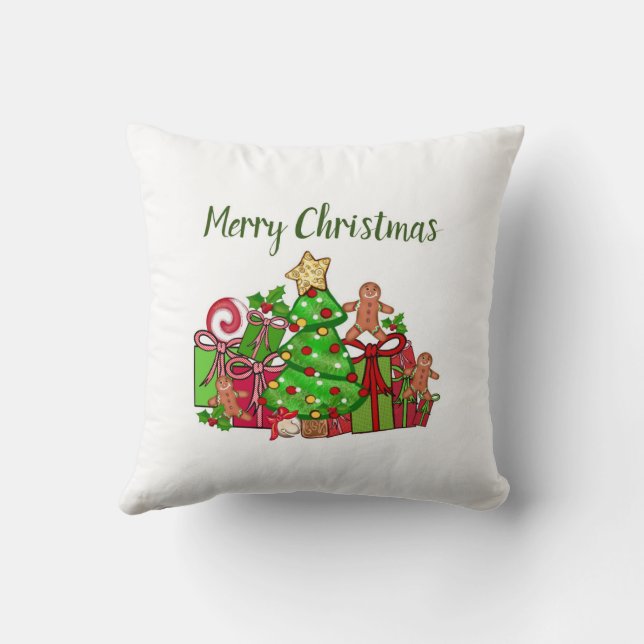 God jul ger runt Träd Kudde (Baksida)