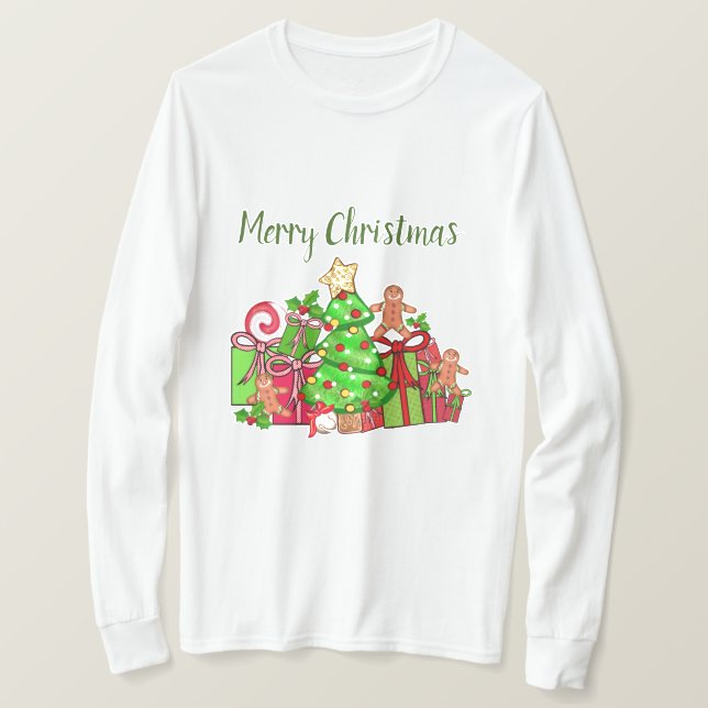 God jul ger runt Träd T Shirt (Design framsida)