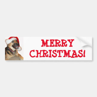 God jul German Shepherd Bildekal