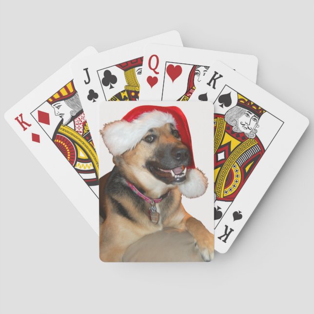God jul German Shepherd Casinokort (Baksidan)