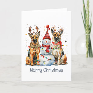 God jul German Shepherd Hundar Helgkort