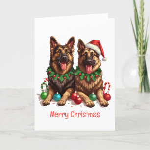 God jul German Shepherd Hundar Helgkort