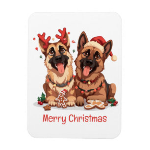 God jul German Shepherd Hundar Magnet
