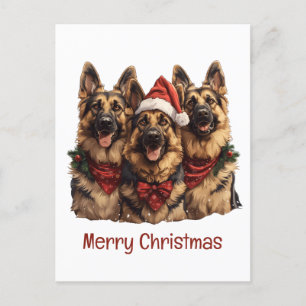 God jul German Shepherd Hundar Vykort