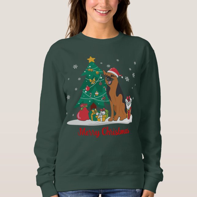 God jul German Shepherd T Shirt (Framsida)