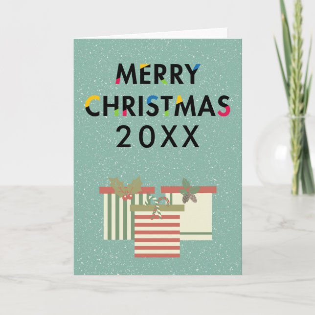 God jul Gift Boxes Helgdag Utandning Helgkort (Framsida)