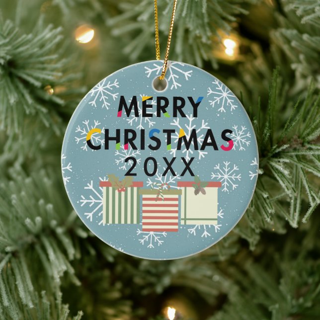 God jul Gift Boxes Helgdag Utandning Julgransprydnad Keramik (Träd)