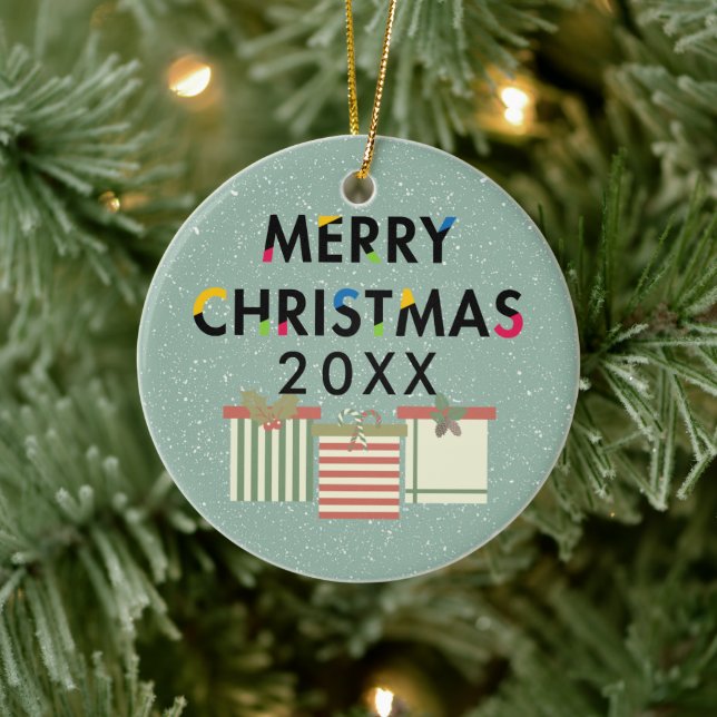 God jul Gift Boxes Helgdag Utandning Julgransprydnad Keramik (Träd)