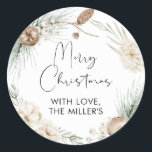 God jul Gift-etikett Greenery Round Sticker Runt Klistermärke<br><div class="desc">God jul Round Gift Sticker-etiketter med Greenery-utandningsdesign. Denna moderna och neutralt julklapp är den perfekt som avslutar ett drag att lägga till i Julklapp i år.</div>