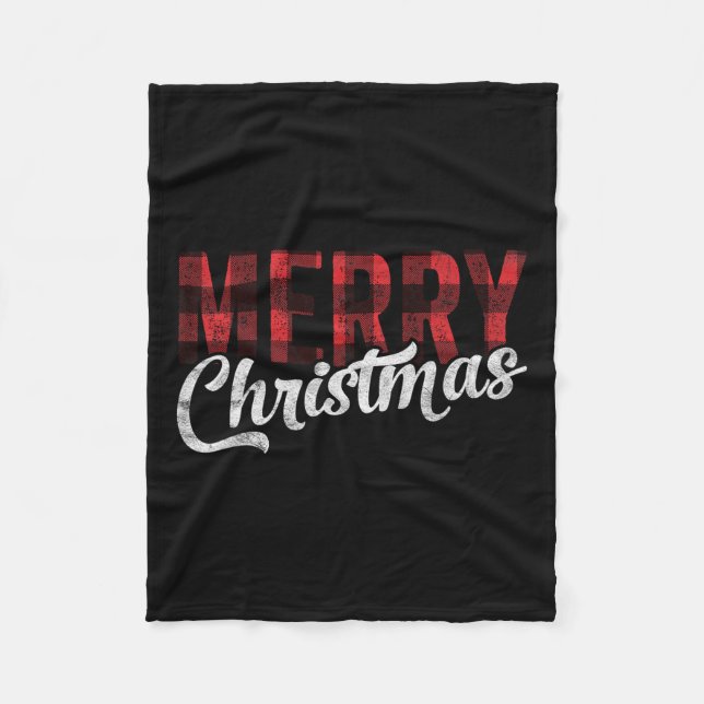 God jul Gift Family Julafton Red Buffalo Play Fleecefilt (Framsidan)