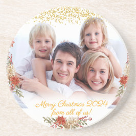 God jul Gift Family Photo Stone Underlägg