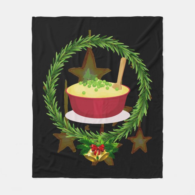 God jul Gift för julfamiljen Fleecefilt (Framsidan)