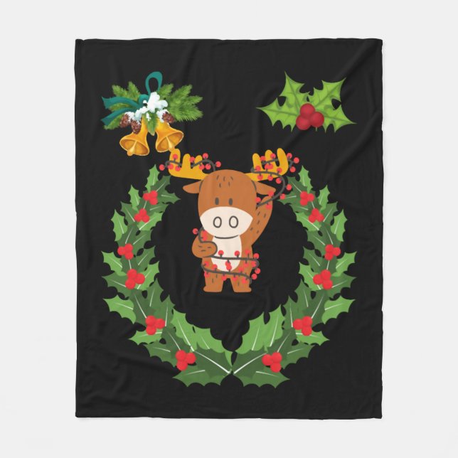 God jul Gift för julfamiljen Fleecefilt (Framsidan)