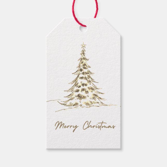 God jul Gift Märkre | Elegant Julgran Presentetikett (Framsidan)