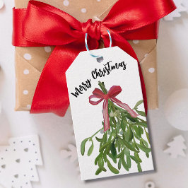 God jul Gift Märkre med Mistletoe Presentetikett