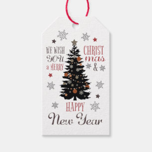 God jul Gift-Märkre - nytt år Träd Presentetikett