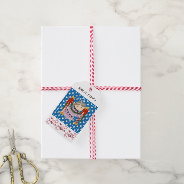 God jul Gift Märkres Angel Presentetikett (Med Snöre)